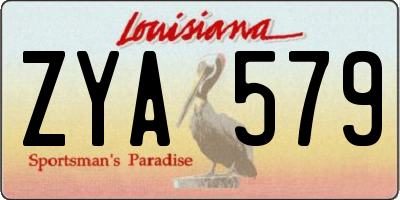 LA license plate ZYA579