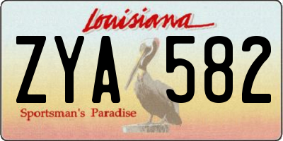 LA license plate ZYA582