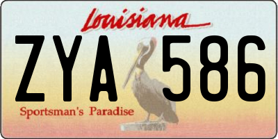 LA license plate ZYA586