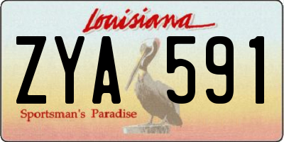 LA license plate ZYA591