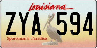 LA license plate ZYA594