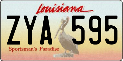 LA license plate ZYA595