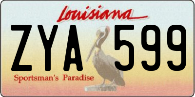 LA license plate ZYA599