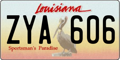 LA license plate ZYA606