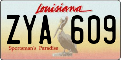 LA license plate ZYA609