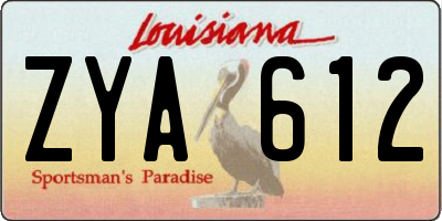 LA license plate ZYA612