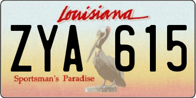 LA license plate ZYA615