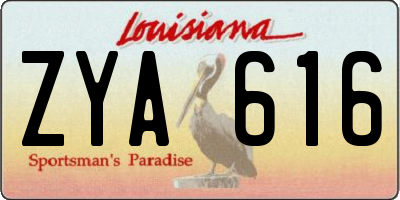 LA license plate ZYA616