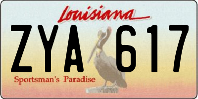LA license plate ZYA617
