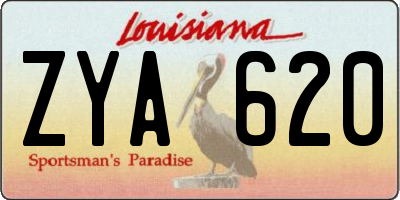 LA license plate ZYA620