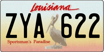 LA license plate ZYA622