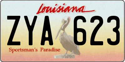 LA license plate ZYA623