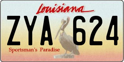 LA license plate ZYA624