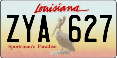 LA license plate ZYA627