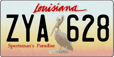 LA license plate ZYA628