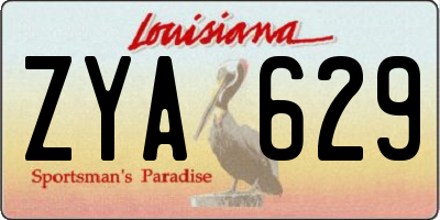 LA license plate ZYA629