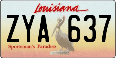 LA license plate ZYA637