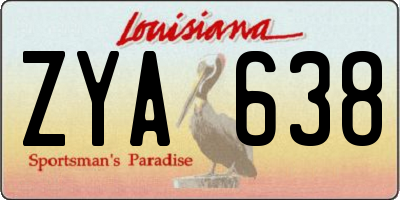 LA license plate ZYA638