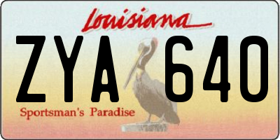 LA license plate ZYA640