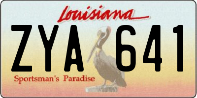 LA license plate ZYA641