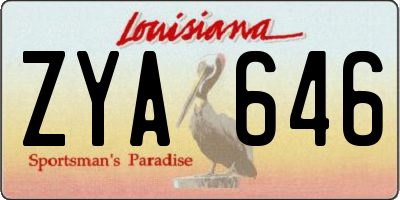 LA license plate ZYA646