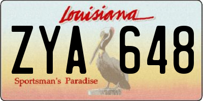 LA license plate ZYA648