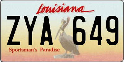 LA license plate ZYA649