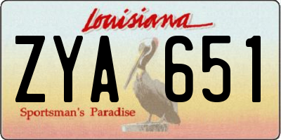 LA license plate ZYA651