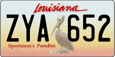 LA license plate ZYA652