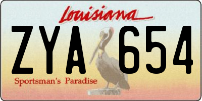 LA license plate ZYA654