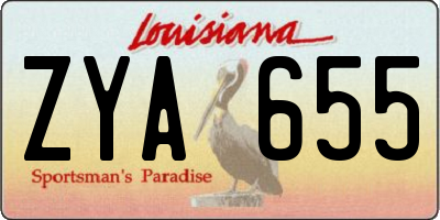 LA license plate ZYA655