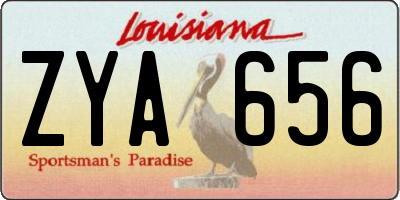 LA license plate ZYA656