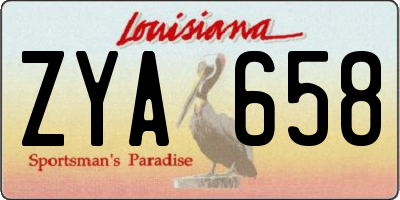 LA license plate ZYA658