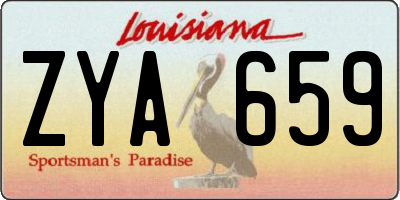 LA license plate ZYA659