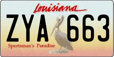 LA license plate ZYA663