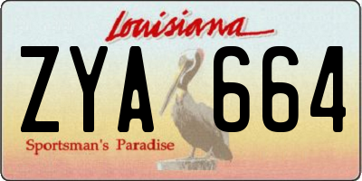 LA license plate ZYA664