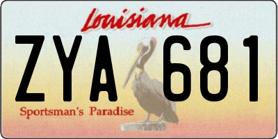LA license plate ZYA681