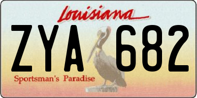 LA license plate ZYA682