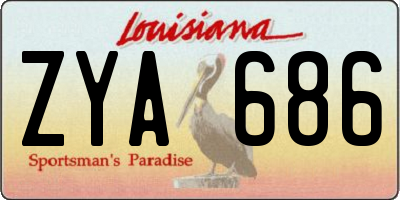 LA license plate ZYA686