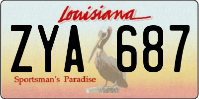 LA license plate ZYA687
