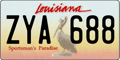 LA license plate ZYA688