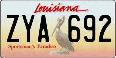 LA license plate ZYA692