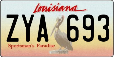 LA license plate ZYA693