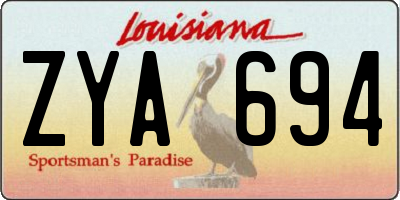 LA license plate ZYA694