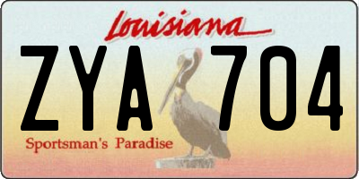 LA license plate ZYA704