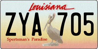 LA license plate ZYA705