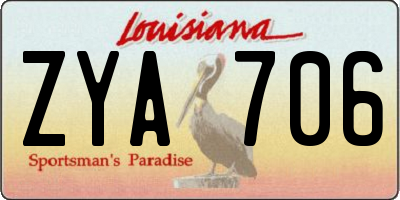 LA license plate ZYA706