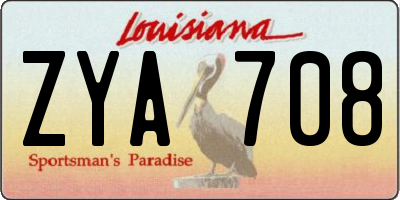 LA license plate ZYA708