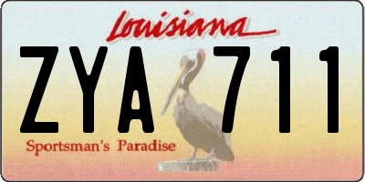 LA license plate ZYA711