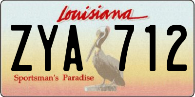 LA license plate ZYA712